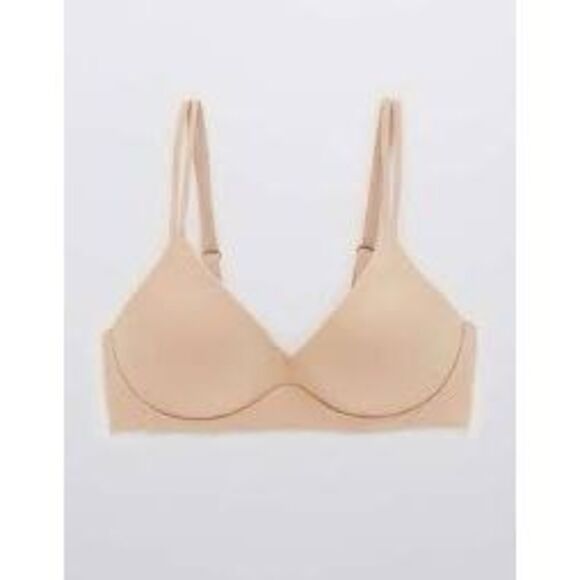 AERIE Women’s Real Sunnie Wireless Bra Nude Beige Size 32B - Picture 2 of 5